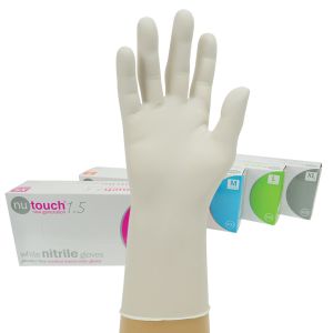 Nutouch Powder Free White Nitrile Gloves