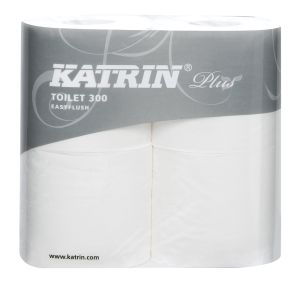 Katrin Plus 2ply White Easy Flush Toilet Rolls ‑ Case of 20